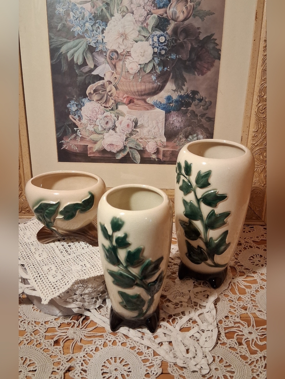 Set Of Three Royal Copley Vases